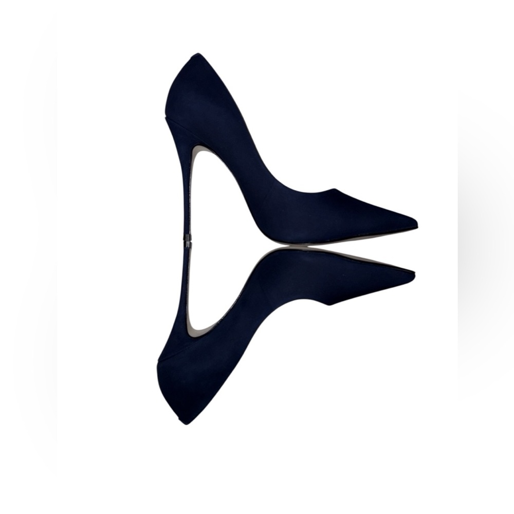 Massimo Matteo 90MM Pointy Toe Pump Stiletto  Heel Navy Blue Suede Sz 7M - Picture 8 of 10